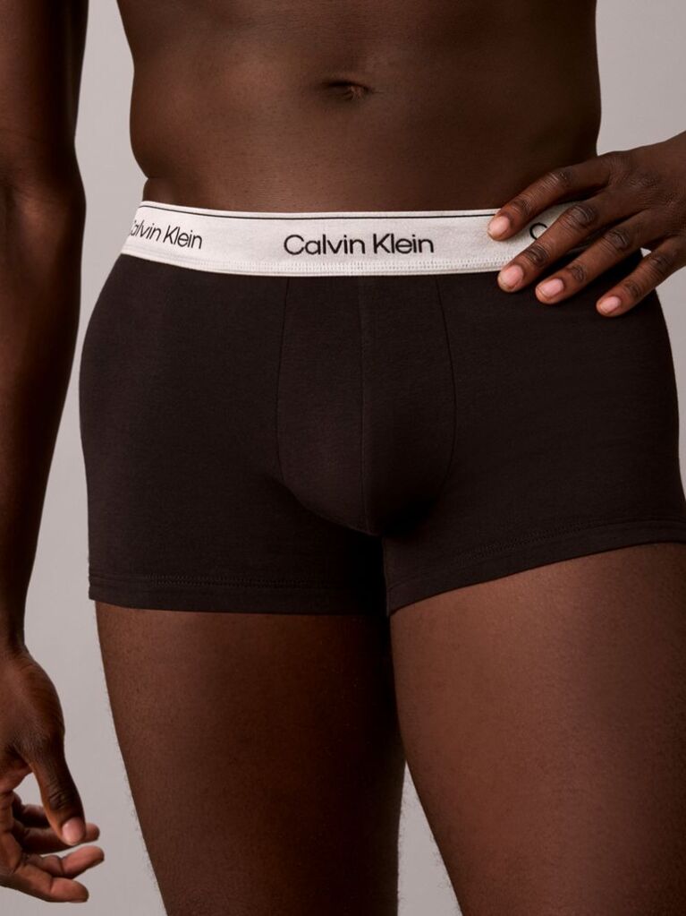 Black 3 Pack Trunks - Icon Cotton Stretch  Men