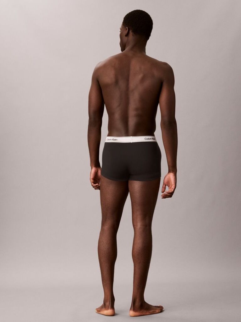 Black 3 Pack Trunks - Icon Cotton Stretch  Men