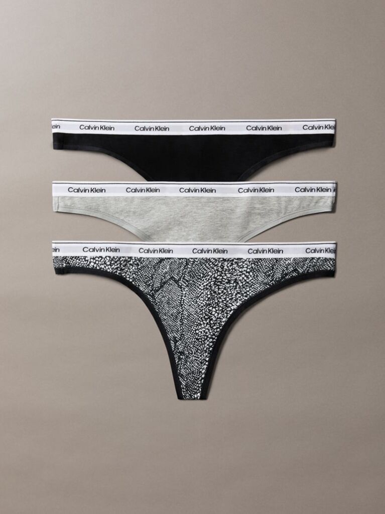 Multi 3 Pack Low Rise Thongs - Icon Logo  Women