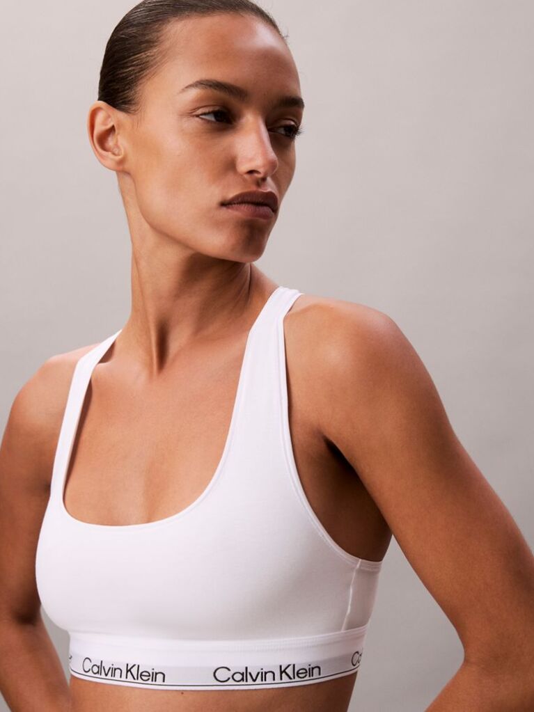 White Unlined Bralette - Icon Cotton Modal  Women