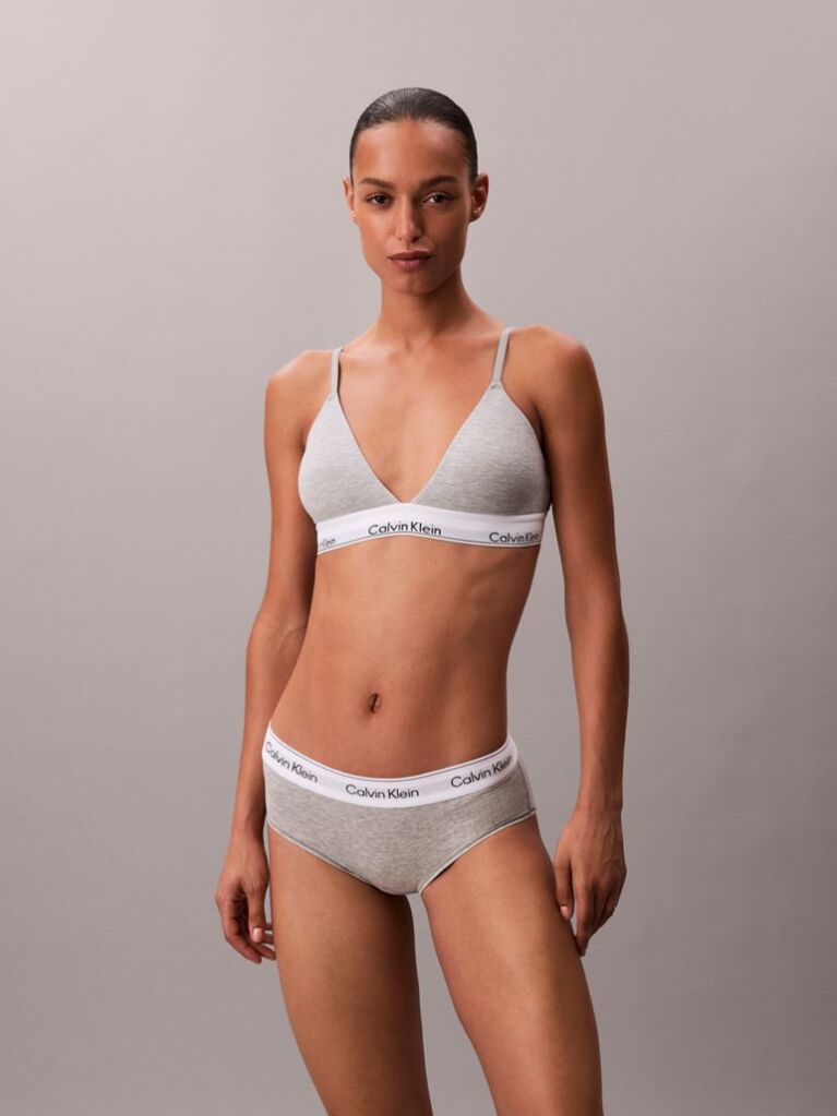 Grey Lightly Lined Triangle Bralette - Icon Cotton Modal  Women
