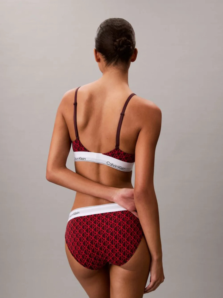Red Lightly Lined Triangle Bralette - Icon Cotton Modal  Women