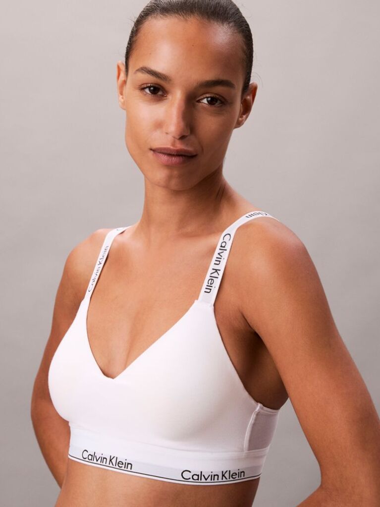 White Lightly Lined Bralette - Icon Cotton Modal  Women