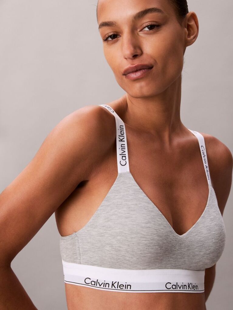 Grey Lightly Lined Bralette - Icon Cotton Modal  Women