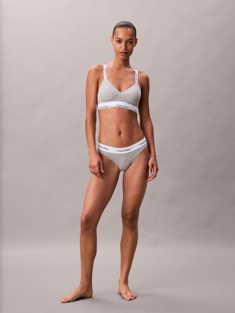 Grey Lightly Lined Bralette - Icon Cotton Modal  Women