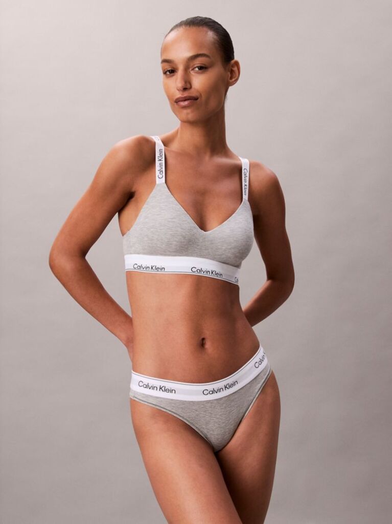 Grey Lightly Lined Bralette - Icon Cotton Modal  Women