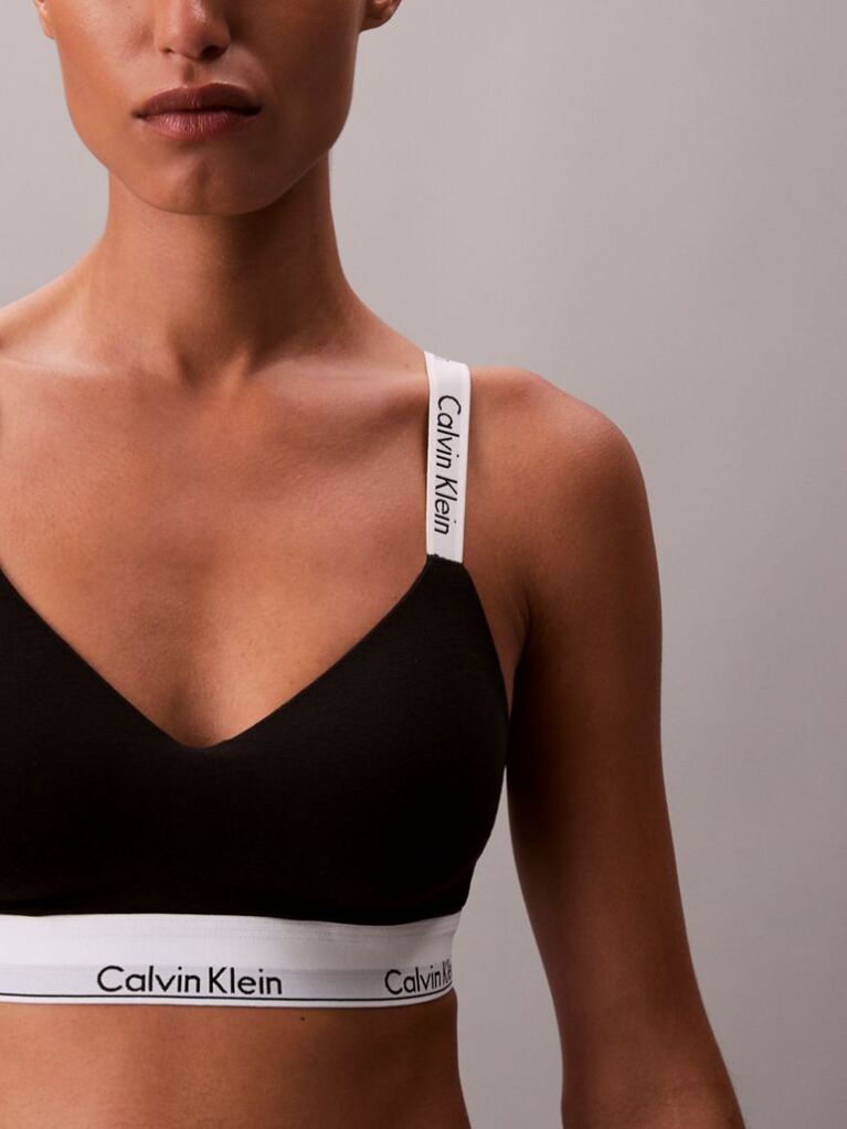 Black Lightly Lined Bralette - Icon Cotton Modal  Women