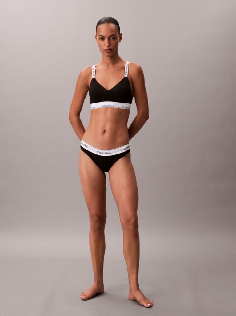 Black Lightly Lined Bralette - Icon Cotton Modal  Women