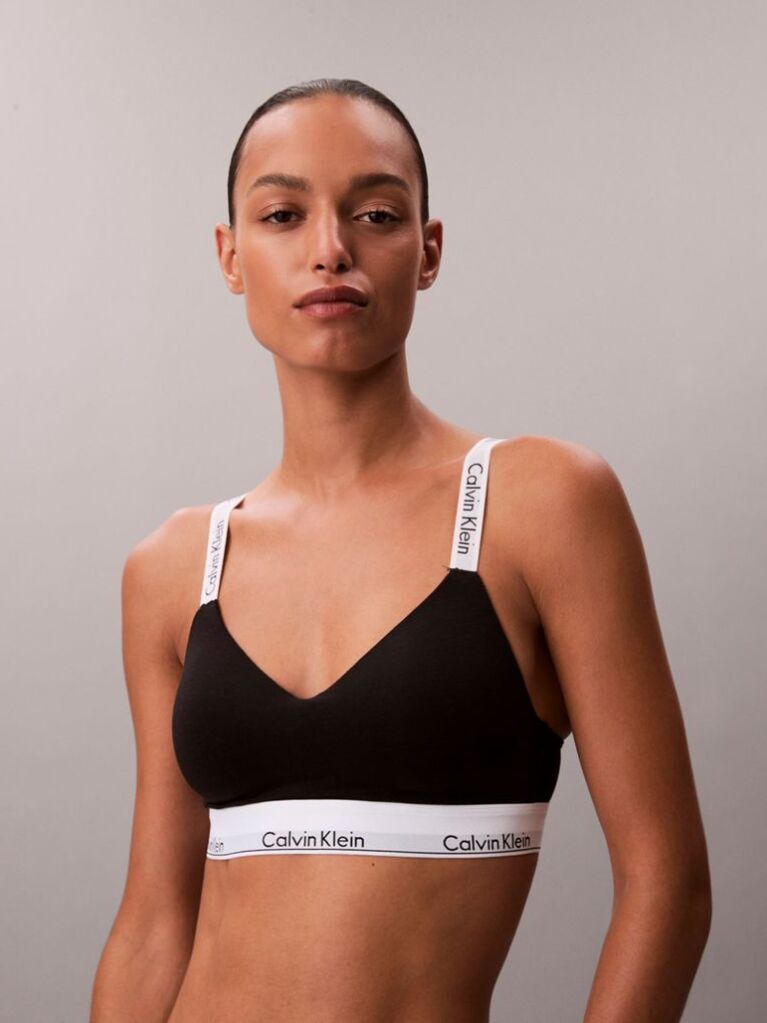 Black Lightly Lined Bralette - Icon Cotton Modal  Women