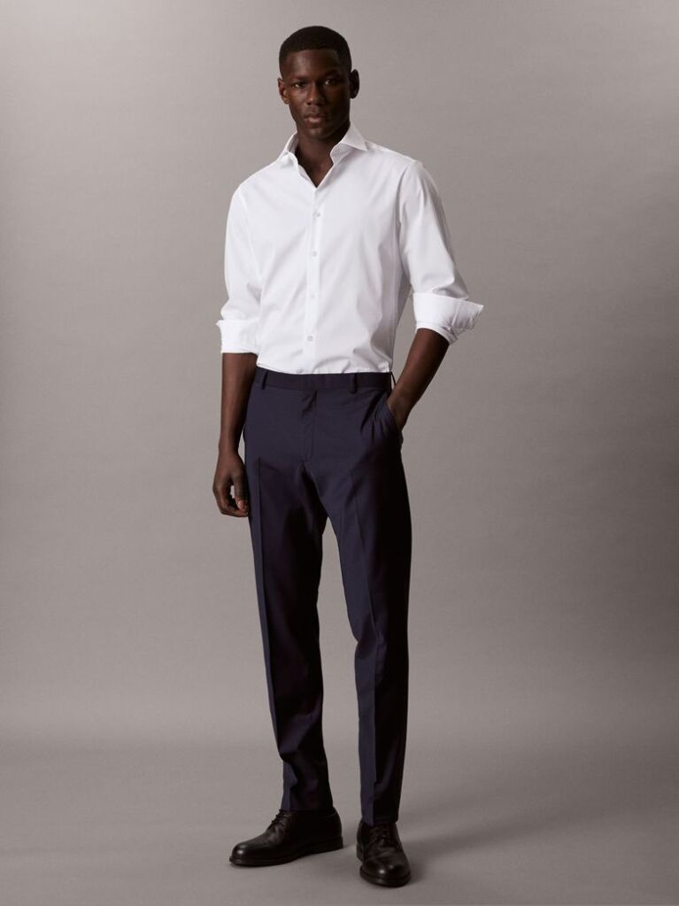 White Regular Fit Essential Poplin Shirt  Men