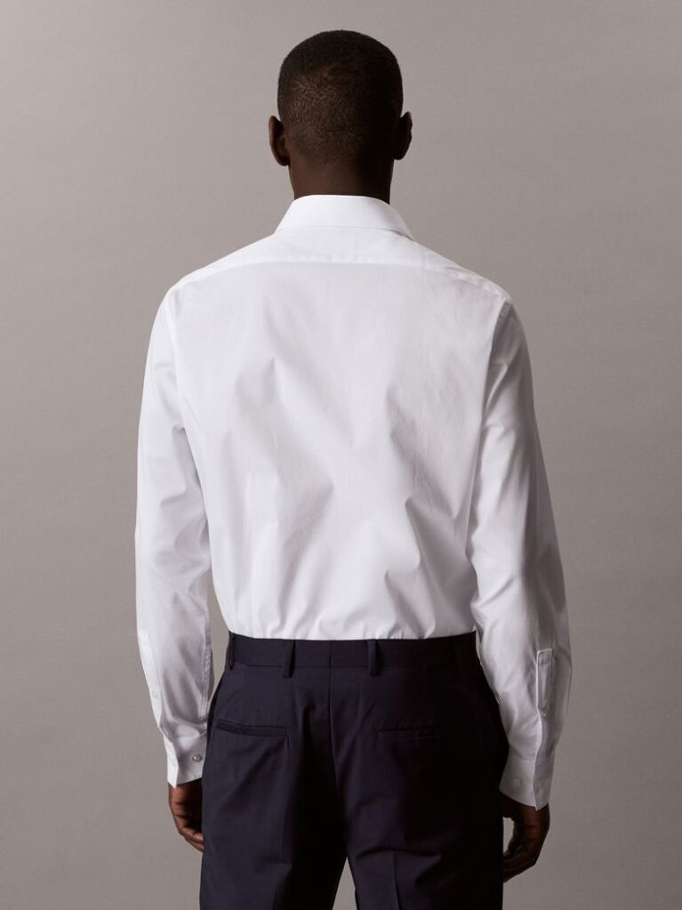 White Regular Fit Essential Poplin Shirt  Men
