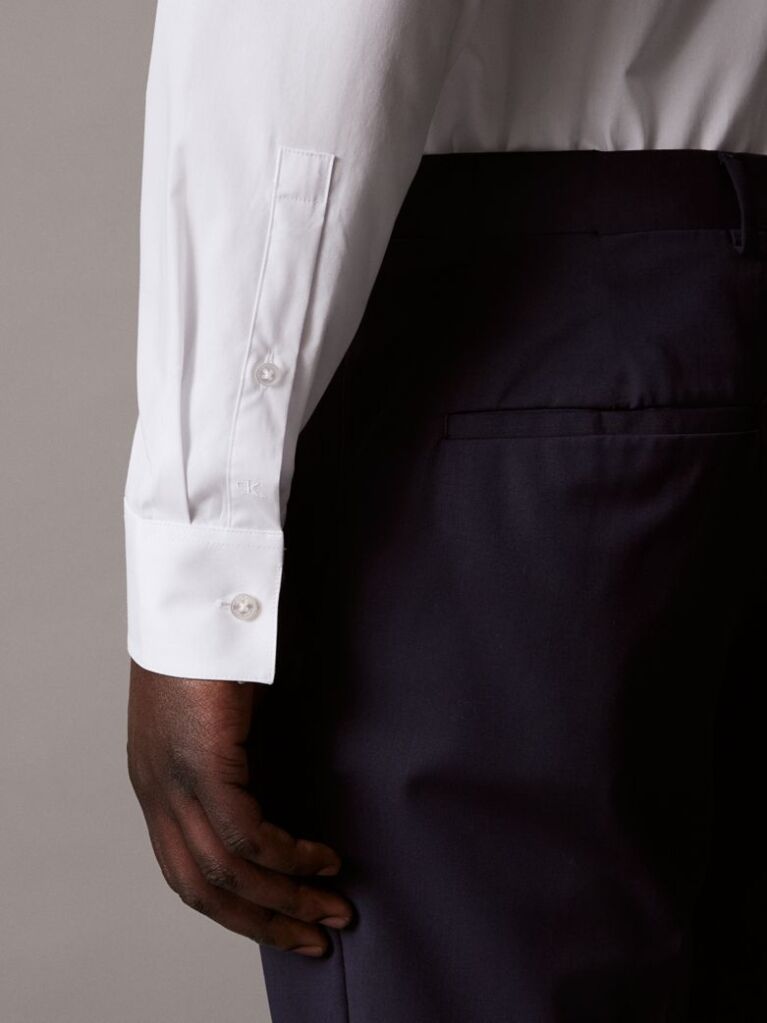 White Regular Fit Essential Poplin Shirt  Men