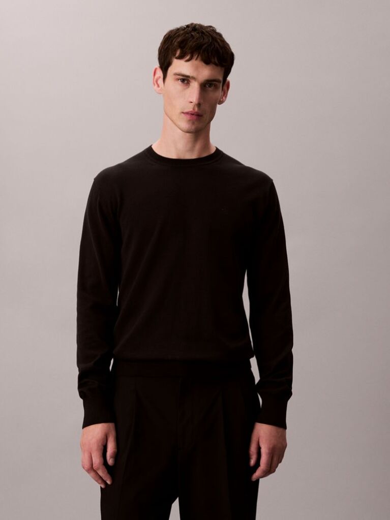 Black Supima Cotton Classic Sweater  Men