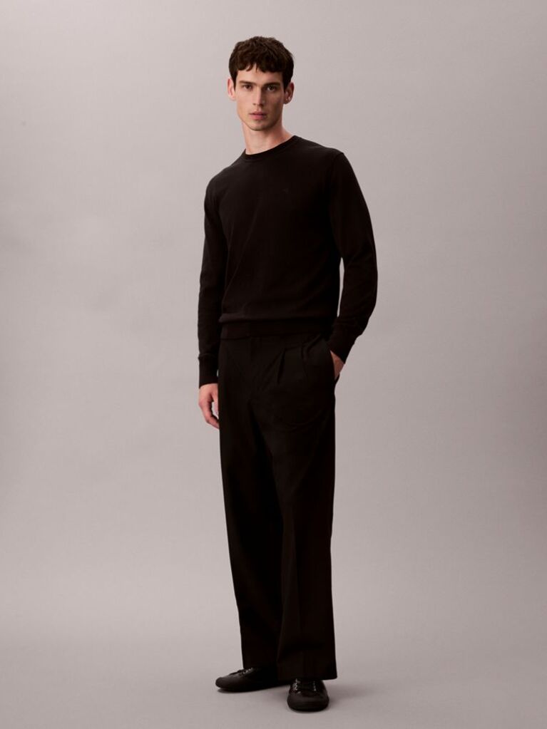 Black Supima Cotton Classic Sweater  Men
