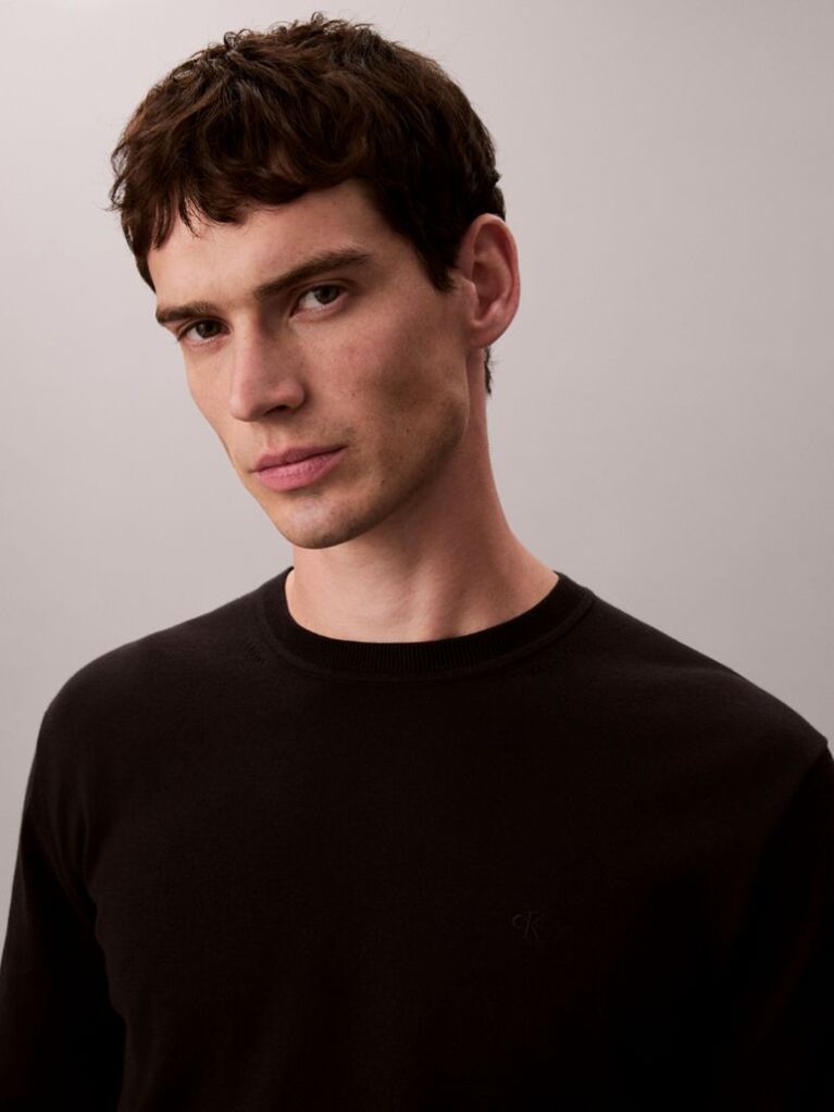 Black Supima Cotton Classic Sweater  Men