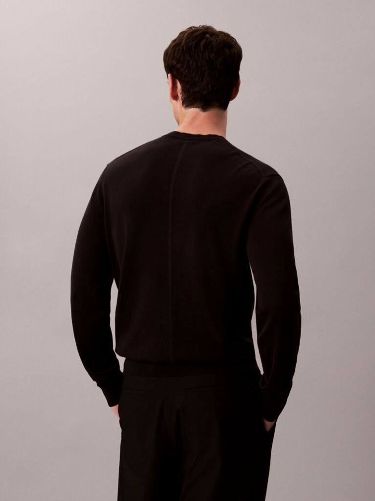 Black Supima Cotton Classic Sweater  Men