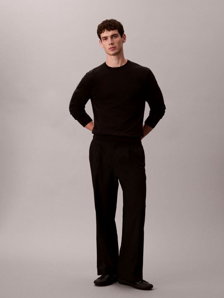 Black Supima Cotton Classic Sweater  Men