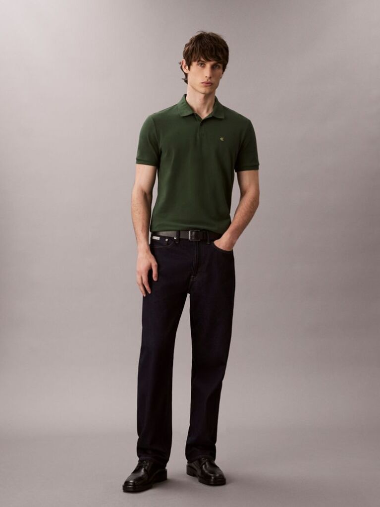 Green Cotton Piqué Polo Shirt  Men