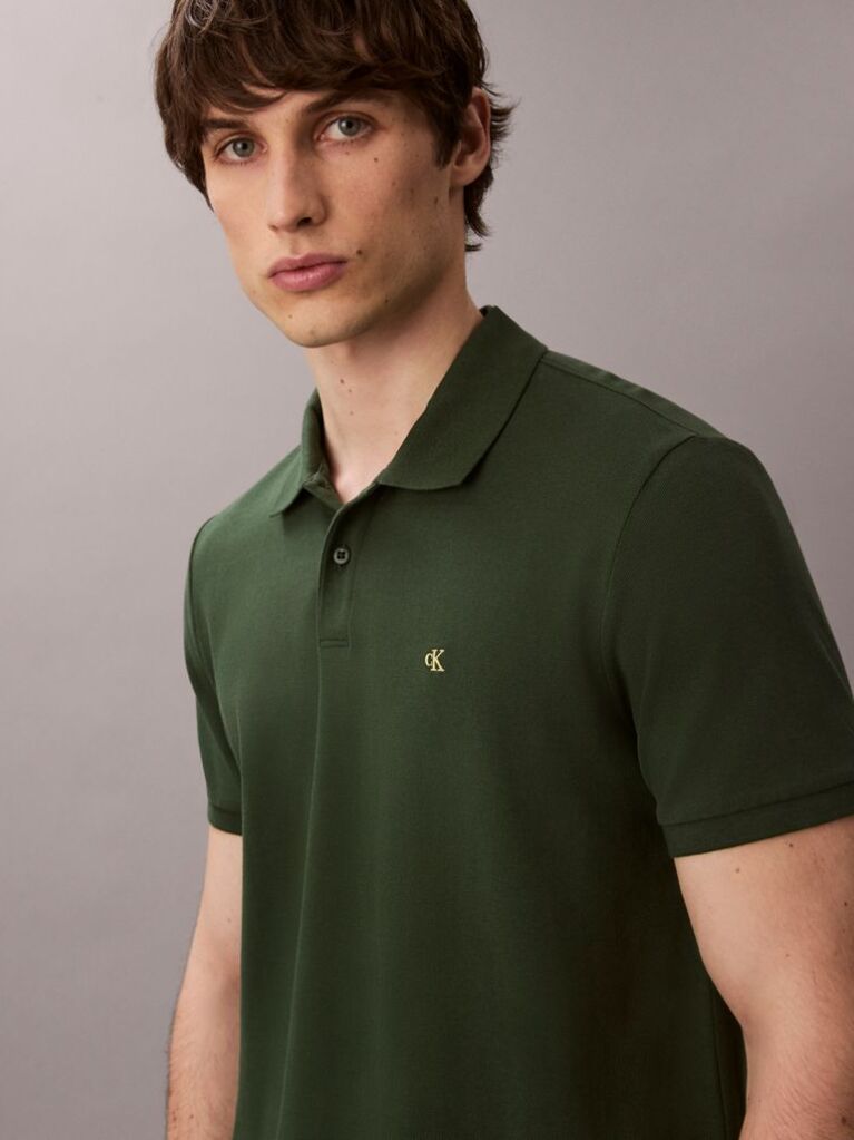 Green Cotton Piqué Polo Shirt  Men