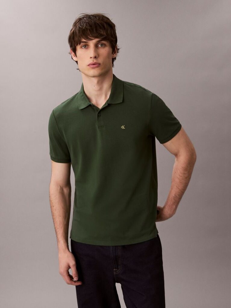 Green Cotton Piqué Polo Shirt  Men