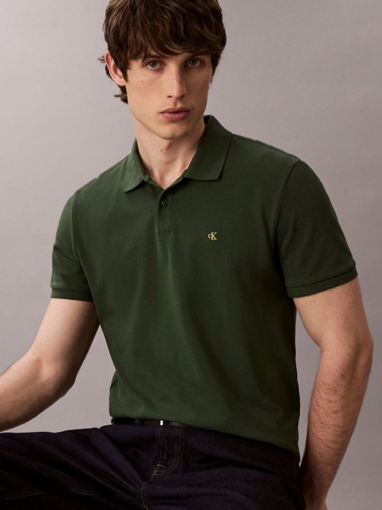 Green Cotton Piqué Polo Shirt  Men