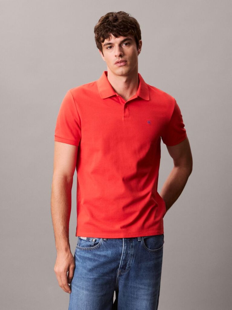 Red Cotton Piqué Polo Shirt  Men