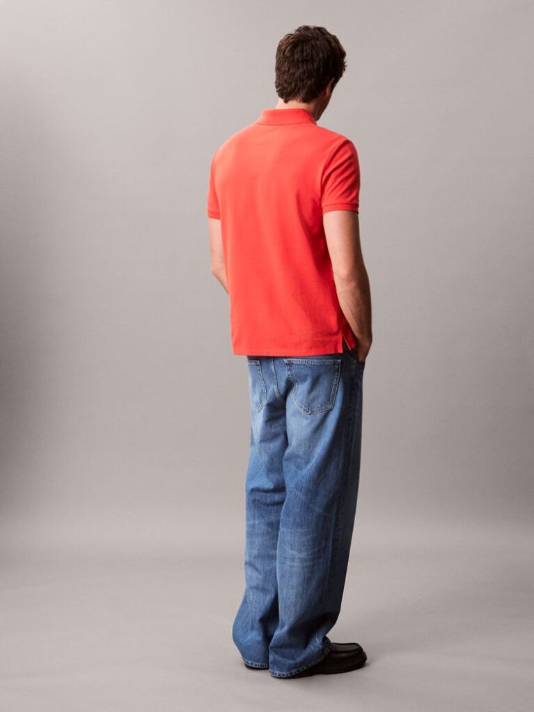 Red Cotton Piqué Polo Shirt  Men