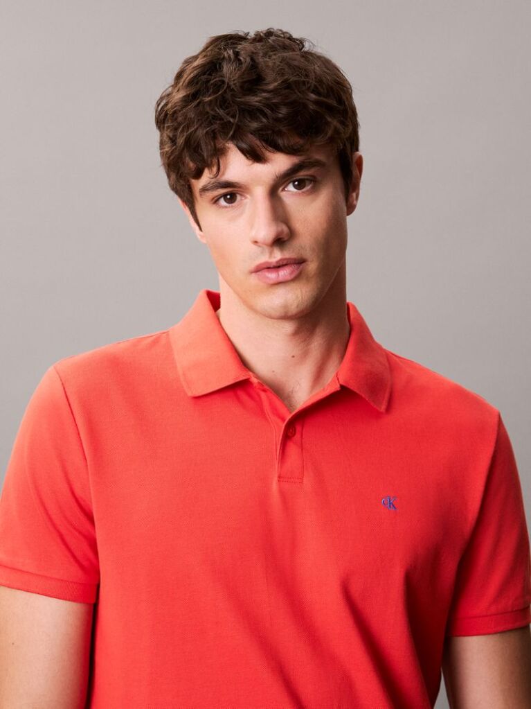 Red Cotton Piqué Polo Shirt  Men