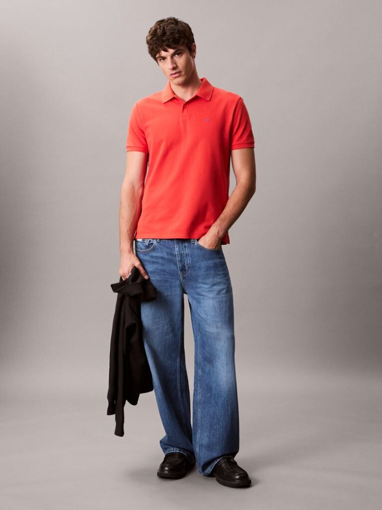 Red Cotton Piqué Polo Shirt  Men