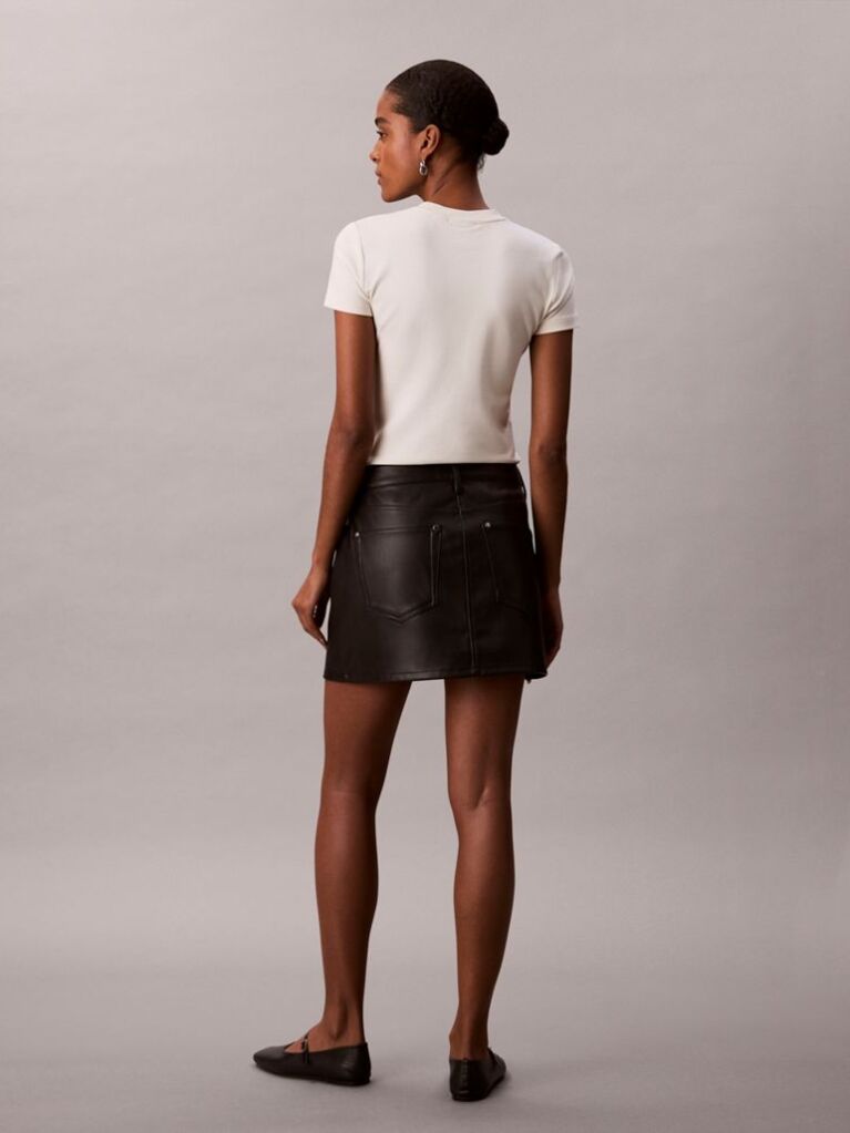 Black Faux Leather Mini Skirt  Women