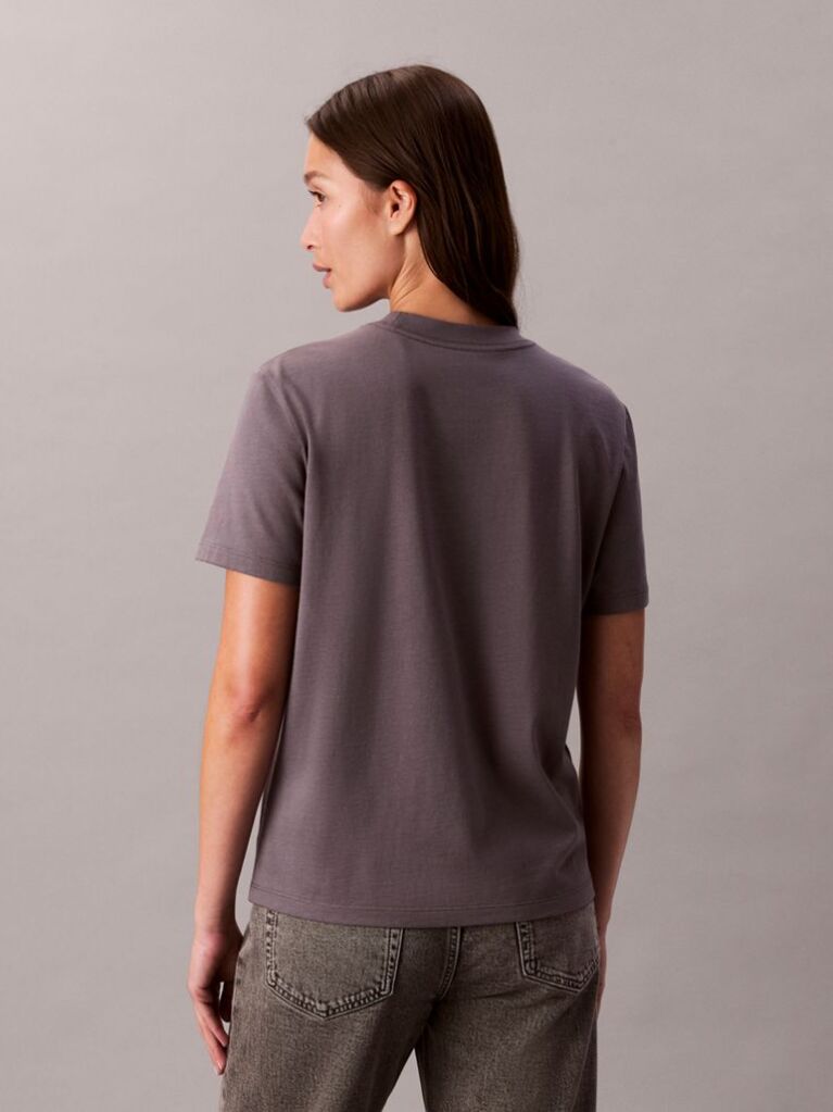 Grey Sequin Monogram Classic T-Shirt  Women