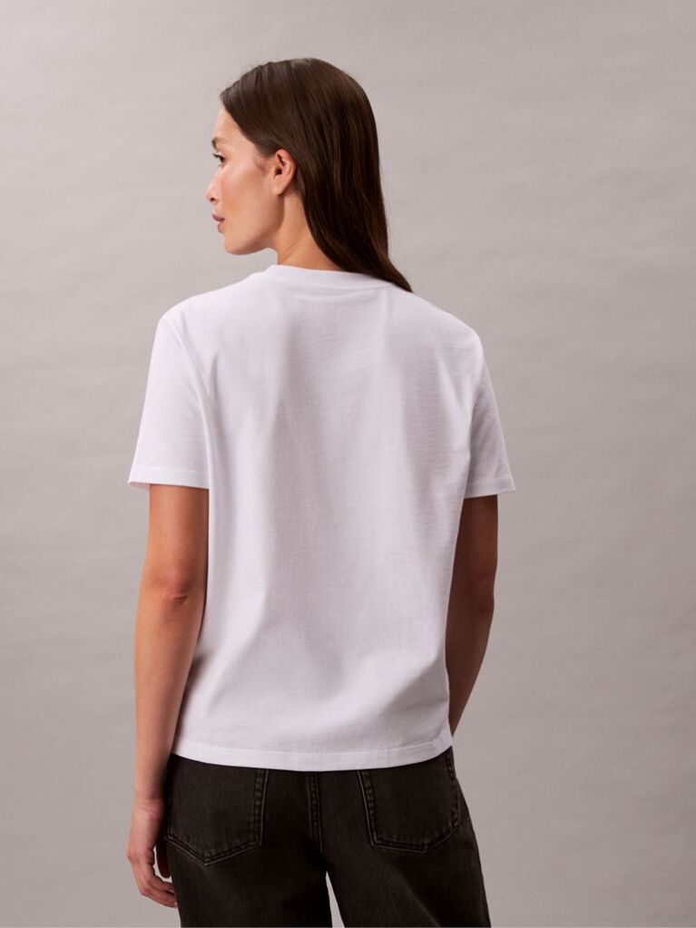 White Sequin Monogram Classic T-Shirt  Women