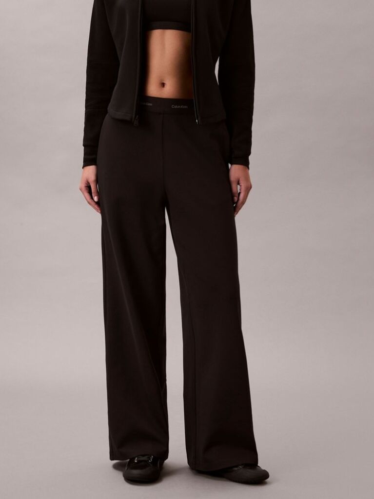 Black Ponte Logo Waistband Trousers  Women