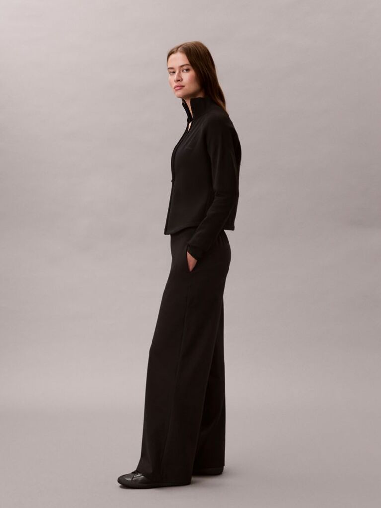 Black Ponte Logo Waistband Trousers  Women
