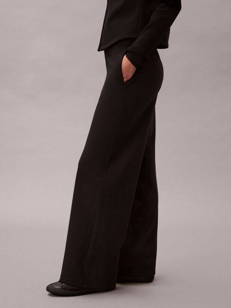 Black Ponte Logo Waistband Trousers  Women