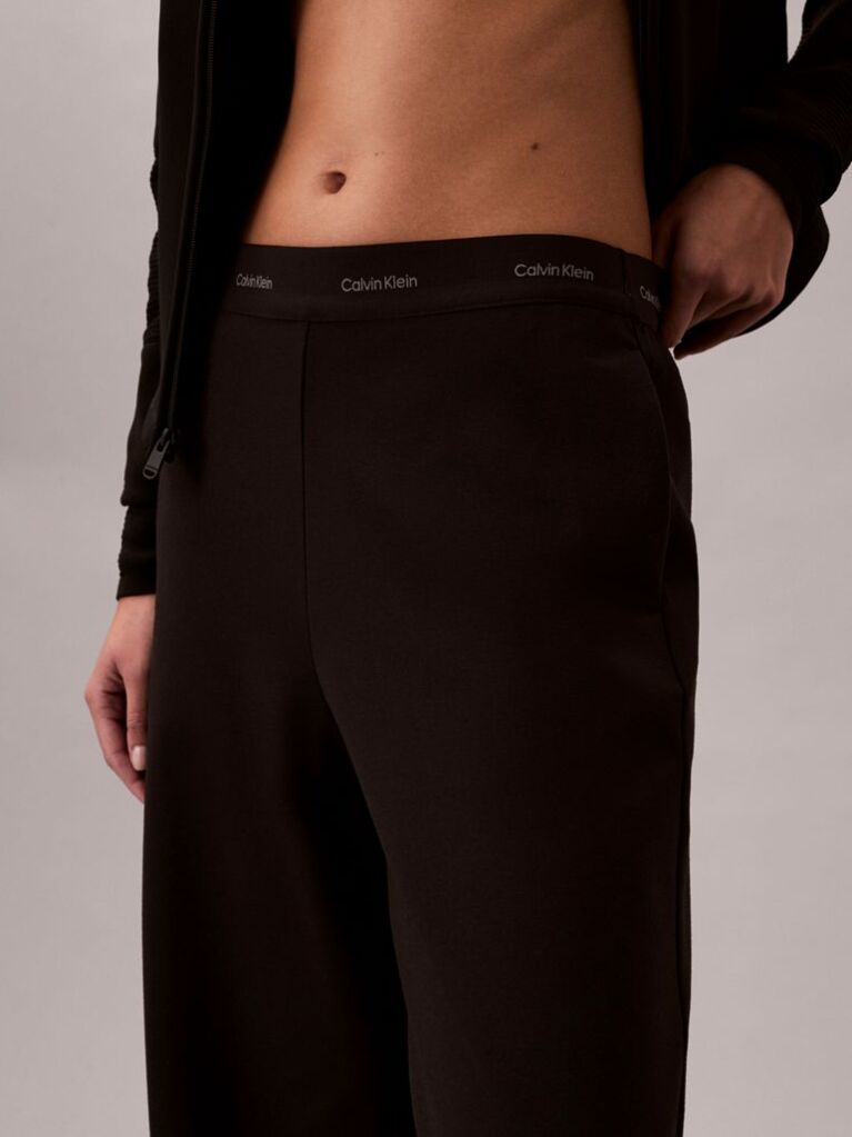 Black Ponte Logo Waistband Trousers  Women
