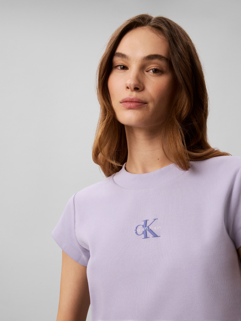 Purple Slim Cropped Monogram T-shirt  Women