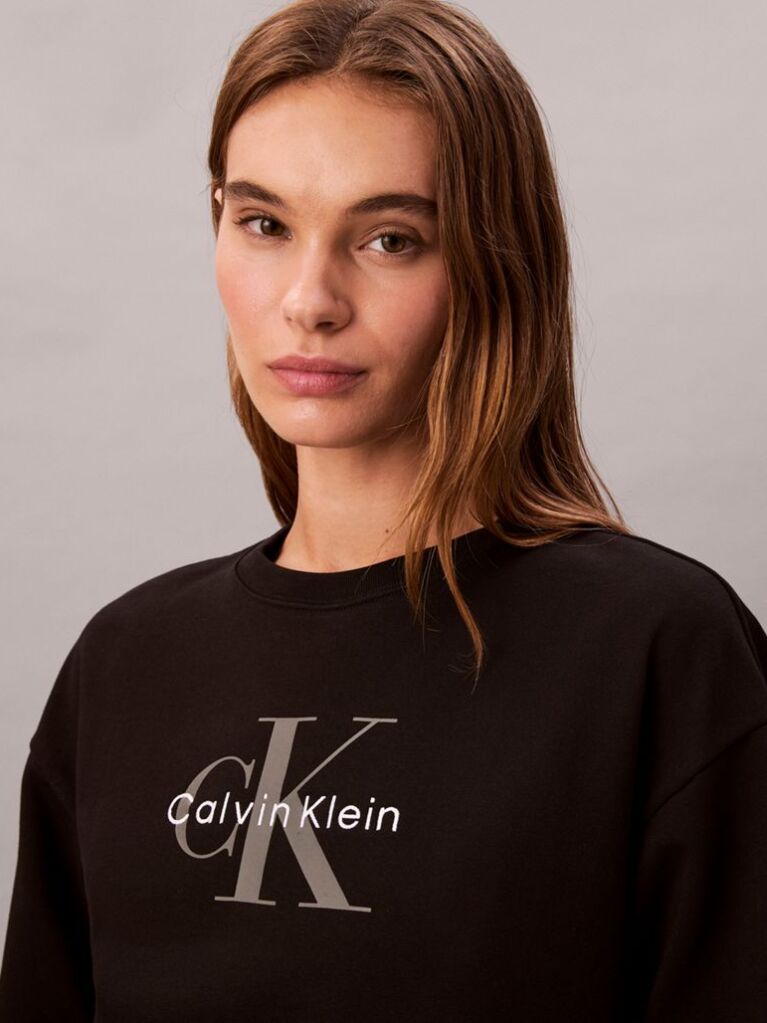 Black Relaxed Monogram Sweatshirt  Women