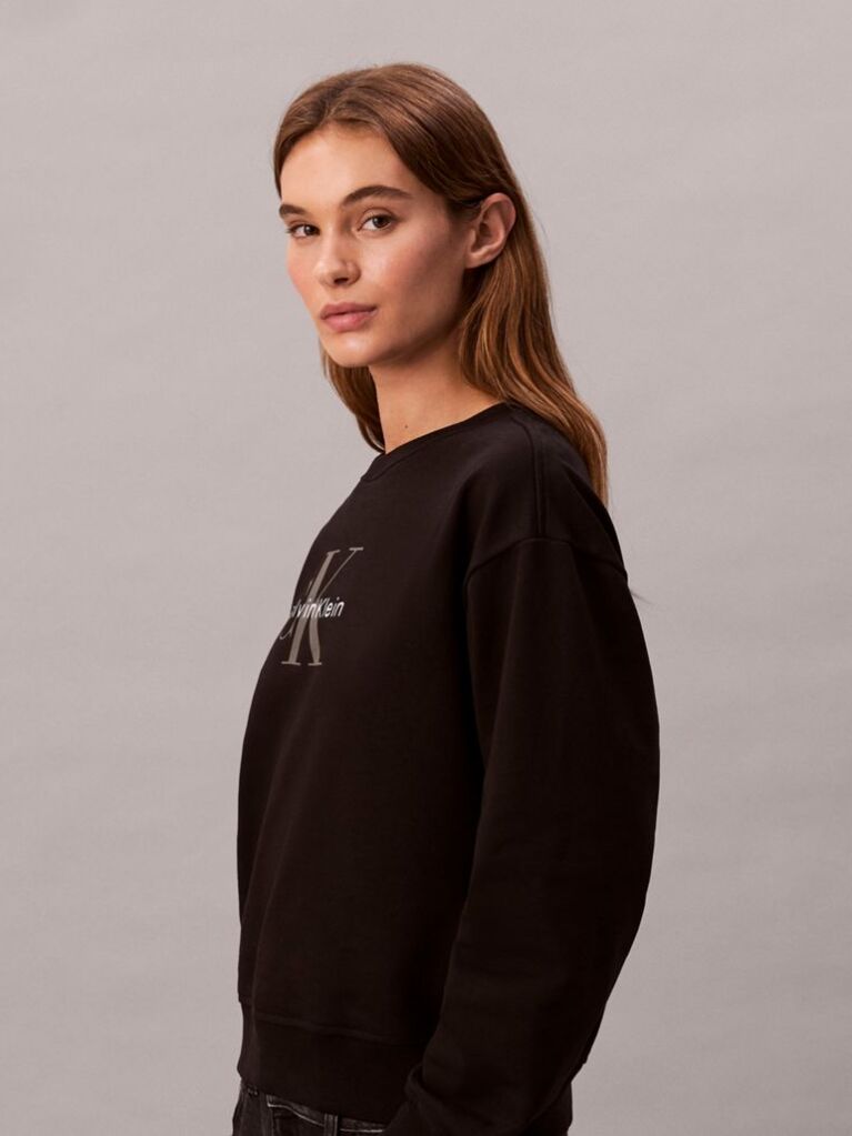 Black Relaxed Monogram Sweatshirt  Women