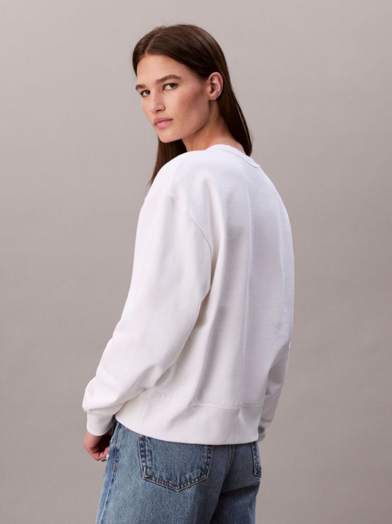 White Relaxed Monogram Sweatshirt  Women