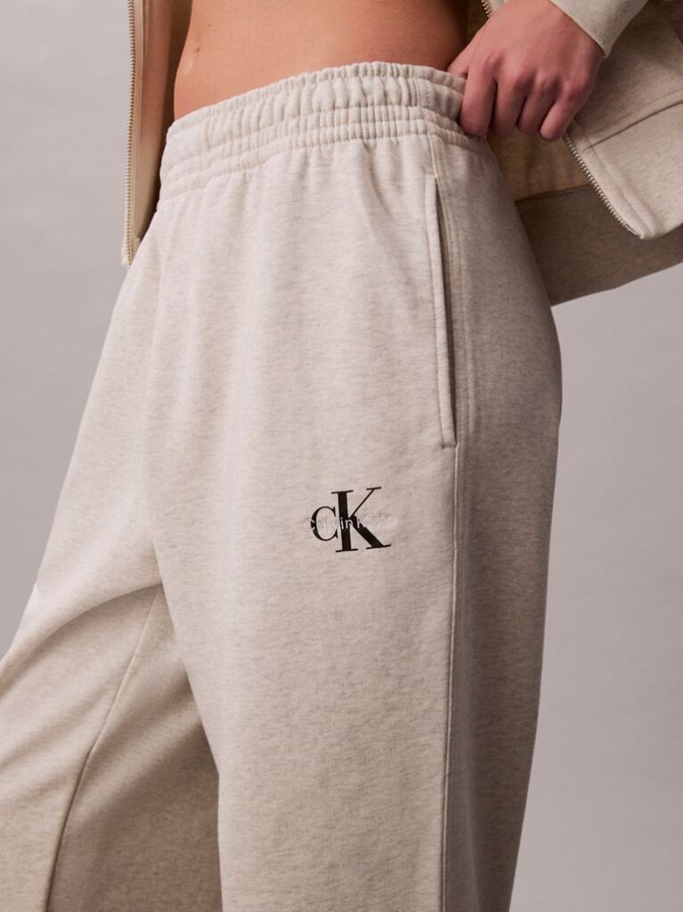 Beige Cotton Terry Monogram Joggers  Women