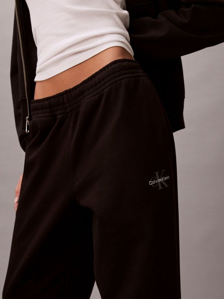Black Cotton Terry Monogram Joggers  Women
