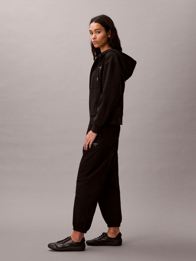Black Cotton Terry Monogram Joggers  Women