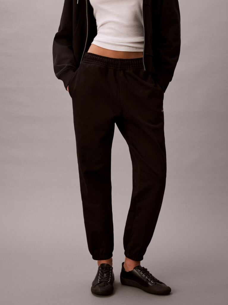 Black Cotton Terry Monogram Joggers  Women