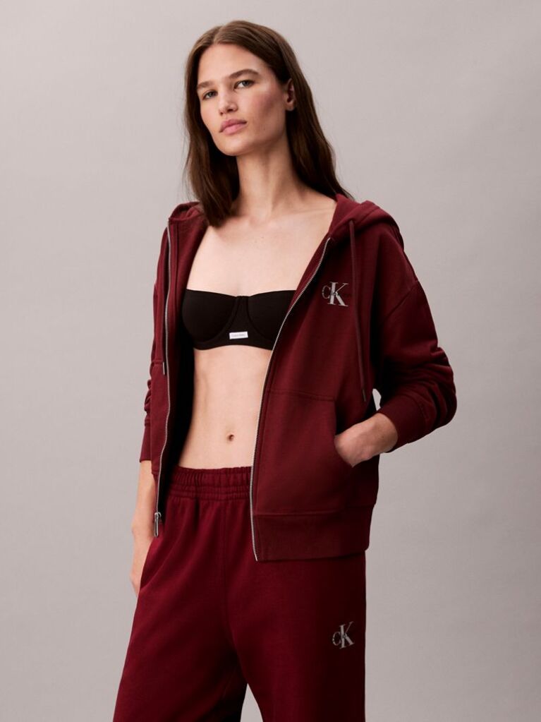 Red Cotton Terry Monogram Joggers  Women