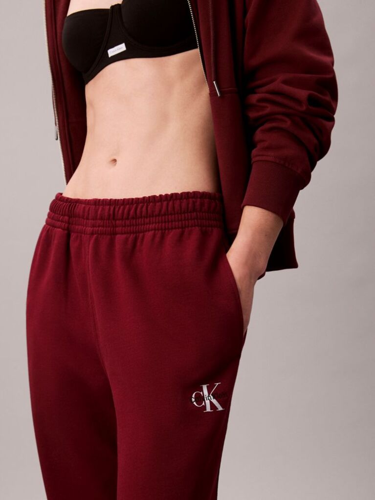 Red Cotton Terry Monogram Joggers  Women