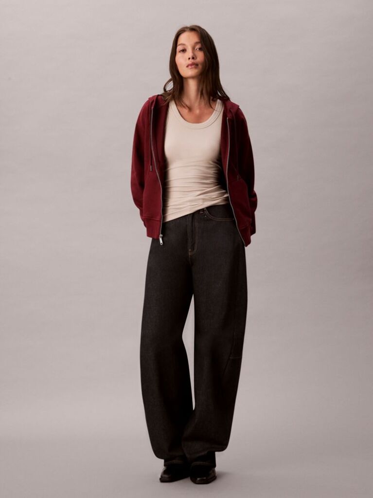 Red Monogram Zip Up Hoodie  Women