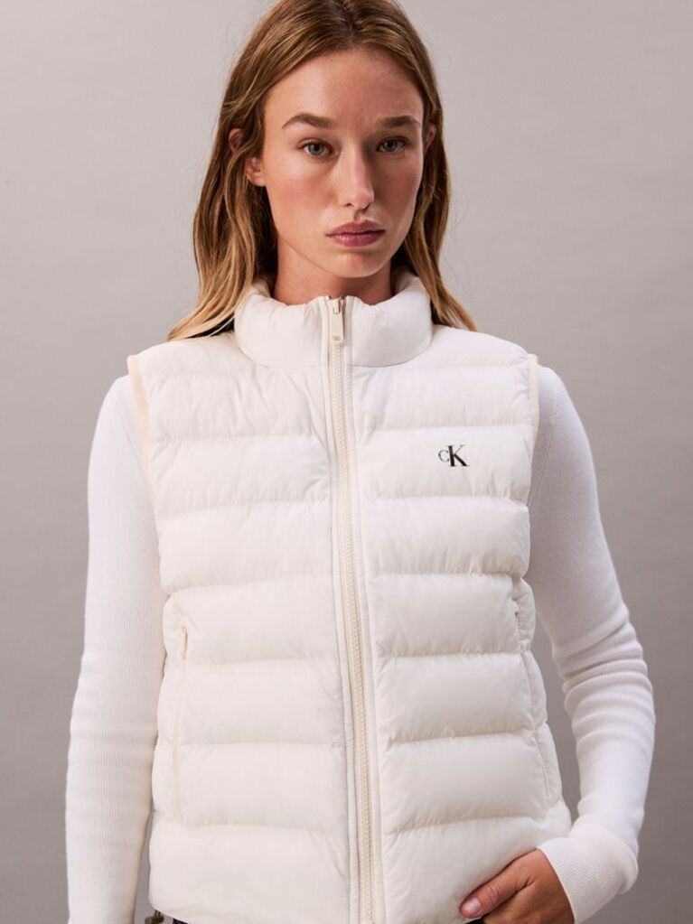 White Lightweight Quilted Vest  Women