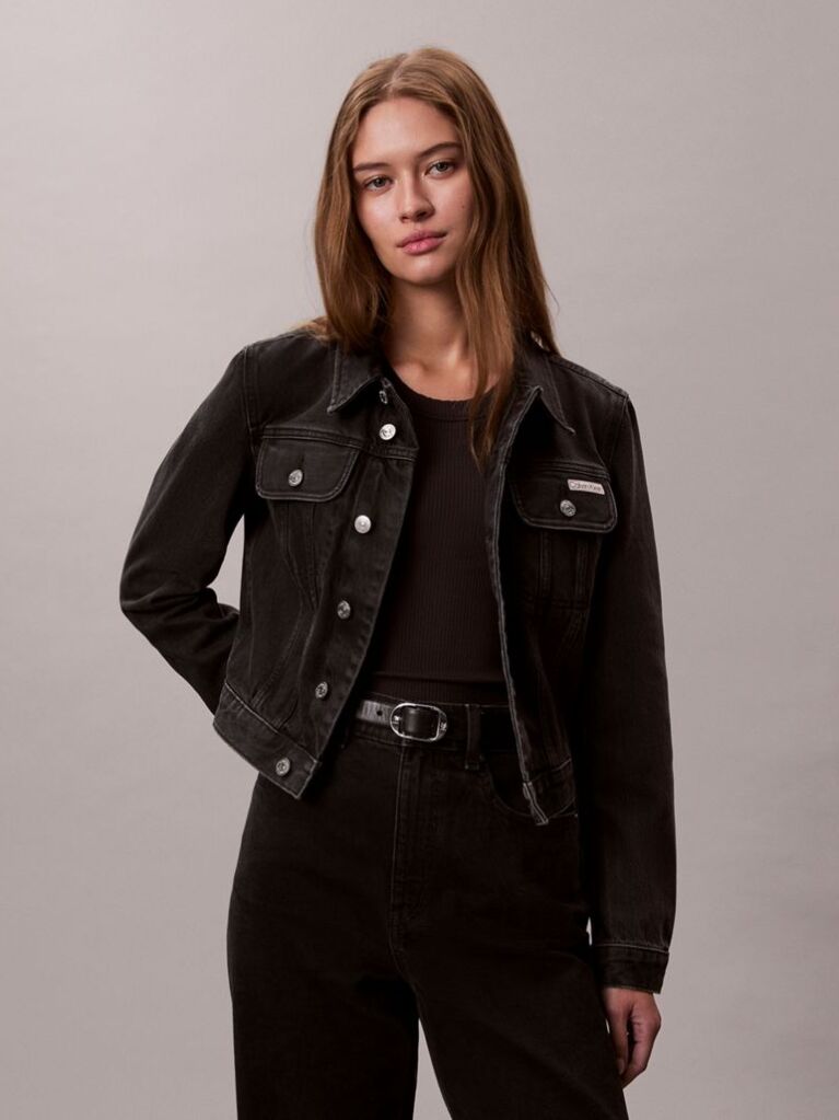 Black Cropped 90S Denim Jacket  Women