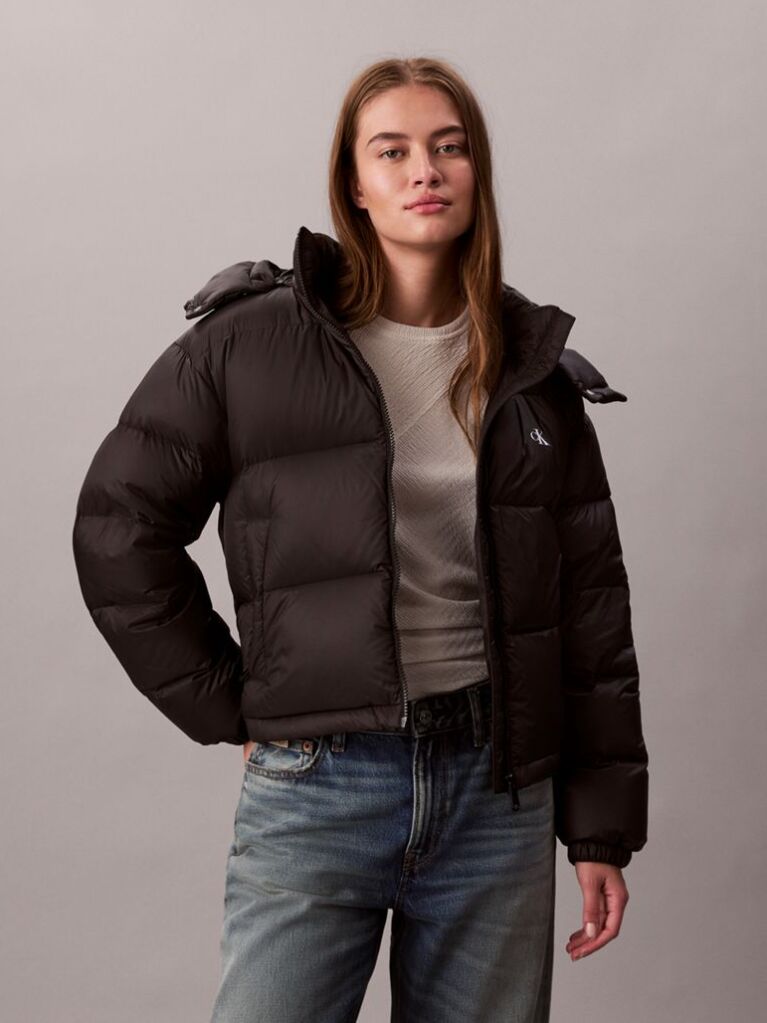 Black Short Down Puffer Jacket  Women